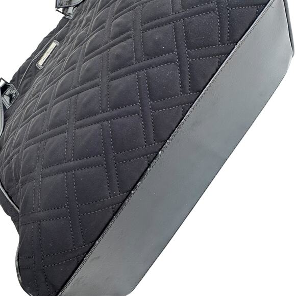 Vera Bradley Large Black Quilted Commuter Tote Bag Travel Work Purse - Picture 11 of 15